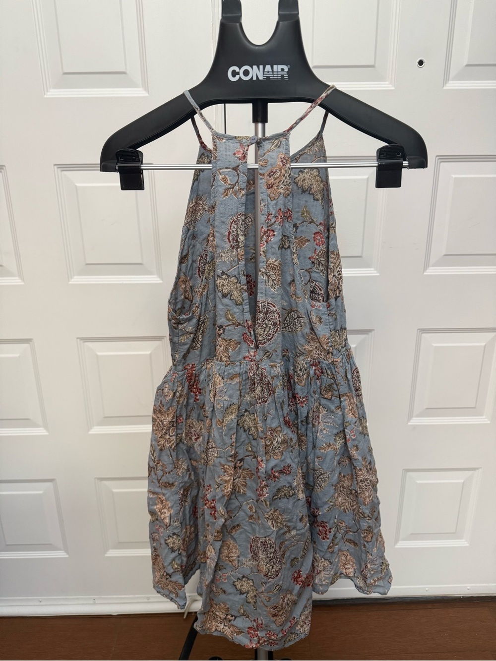 Wishlist Dusty Blue Floral-Trim Dress - Picture 2 of 6